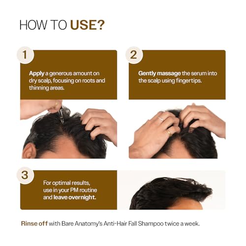 Bare Anatomy Advanced Hair Density Serum | 3% Redensyl, 4% Anagain, 3% Baicapil, 1% Capilia Longa, Rosemary, Biotin & Rice Extract | Reduces Hair Fall, Supports Hair Growth for Men & Women | 30 ml