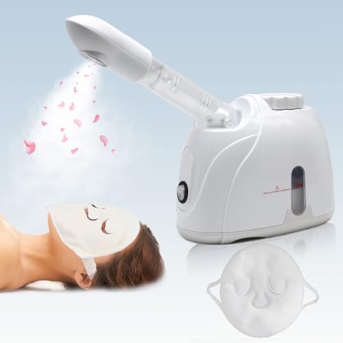 Facial Steamer Nanometer Fine Mist for Deep Cleaning with Towel, 360 Rotating Arm, Home Spa Device for Personal Care