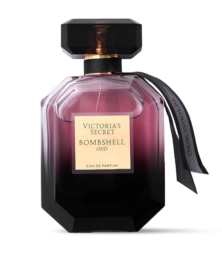 Victoria's Secret Bombshell Oud Eau de Parfum, Notes of Spice, Pink Saffron & Peony, Perfumes for Women (3.4 oz)