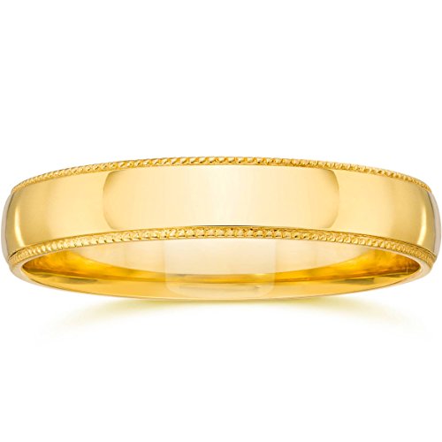 P3 POMPEII3 Pompeii Milgrain Edge Wedding Band 14K Yellow Gold - Size 12