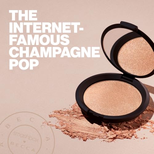 Smashbox X BECCA Shimmering Skin Perfector Pressed Highlighter | Luminous Glow + Buildable, 0.25 Ounce, Champagne Pop