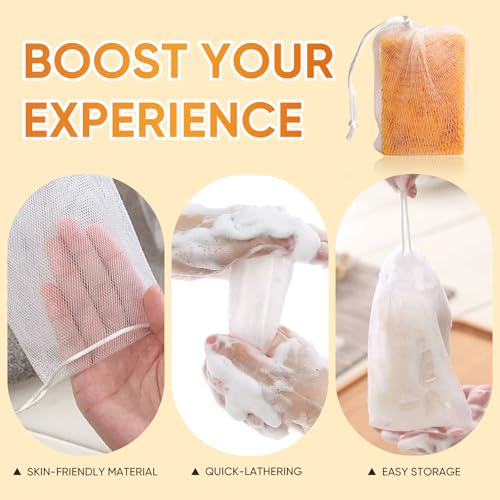 OAKDOLCHE 5 Pcs 80g Turmeric Kojic Acid Soap Bars with 2 Foaming Mesh Nets