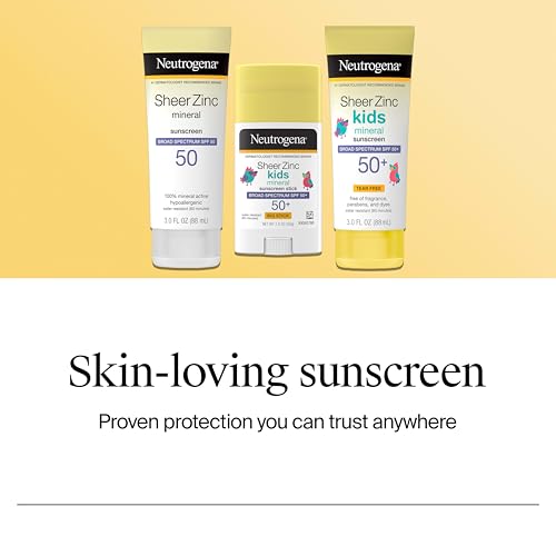 Neutrogena Sheer Zinc Oxide Kids Mineral Sunscreen Stick SPF 50+, 1.5 oz