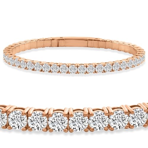 P3 POMPEII3 Pompeii 10Ct TW Diamond Flexible Tennis Bracelet Bangle 14k Gold Lab Grown (G,VS2-SI1)