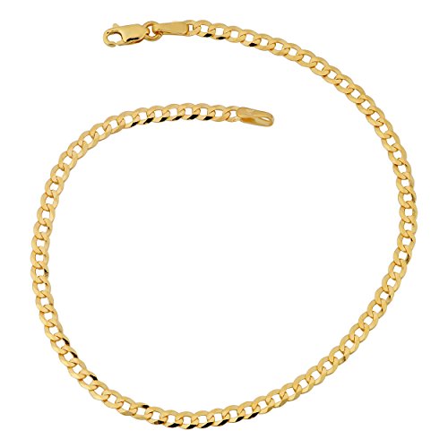 Kooljewelry 10k Yellow Gold 2.7 mm High Polish Curb Link Bracelet (7 inch)