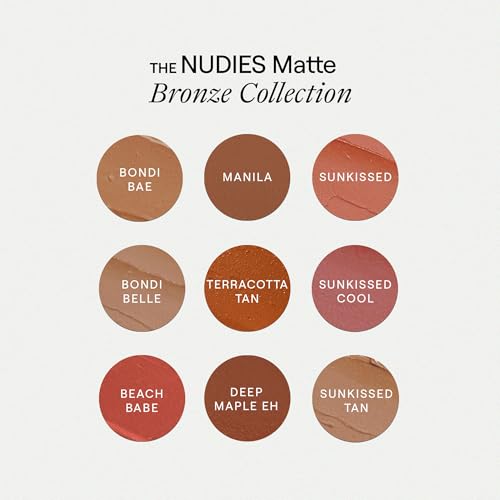 Nudestix Nudies Bronze All Over Matte Bronzing Stick – 3-in-1 Cream Bronzer for Cheeks, Eyes & Lips with Built-In Brush | Natural Contour & Sun-Kissed Glow | Bondi Bae