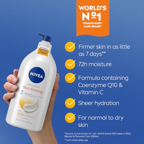 NIVEA Sheer Hydration Skin Firming Body Lotion, 33.8 FL OZ