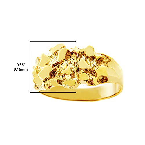10K Yellow Gold Men's Nugget Ring - The Knight - Size 12