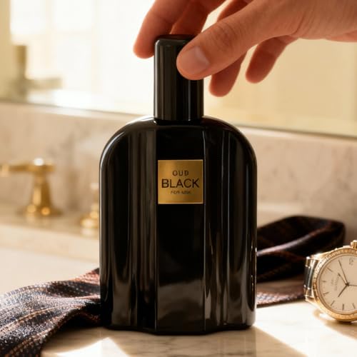 Oud Black Men’s Perfume Eau de Parfum – Woody Spicy Amber Masculine Fragrance 100ml / 3.4 fl oz