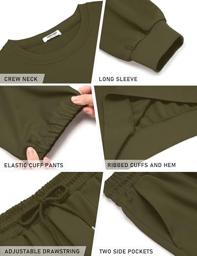 COOFANDY Men's 2 Piece Tracksuit Sets Crewneck Athletic Sweatsuit Jogging Pullover Shirts Long Sleeve Casual Sports Outfits