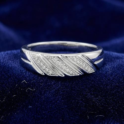 P3 POMPEII3 Pompeii 1/5ct Mens Diamond Ring 10K White Gold - Size 7.5