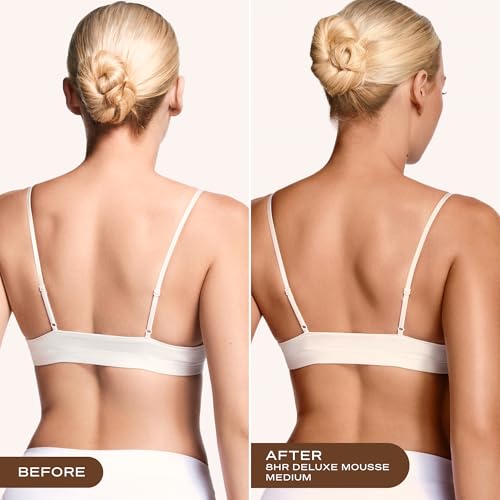 Loving Tan Deluxe Self Tanning Bronzing Mousse, Medium - Streak Free, Professional Quality Sunless Tanning - Up to 5 Self Tanner Applications per Bottle, Cruelty Free, Naturally Derived DHA - 4 FL Oz