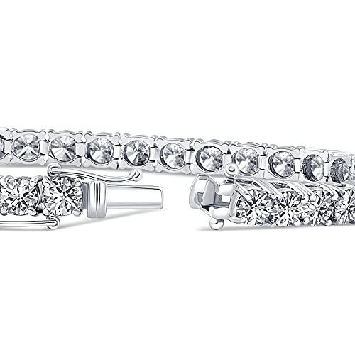 P3 POMPEII3 Pompeii 10 Ct Lab Grown Round Cut Diamond Tennis Bracelet 14K White Gold 7" (F,VS)