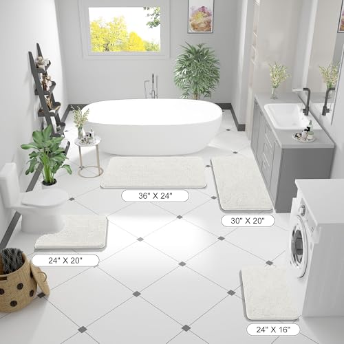 OLANLY Bathroom Rugs 30x20, Extra Soft Absorbent Chenille Bath Rugs