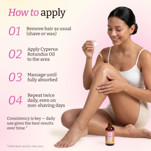 Caramela Beauty Cyperus Rotundus Oil, 60ml After-Shave and Post-Wax Moisturizer, Botanical Body Oil with Jojoba, Rosehip and Sweet Almond Oils for Silky Smooth Skin, All Skin Types