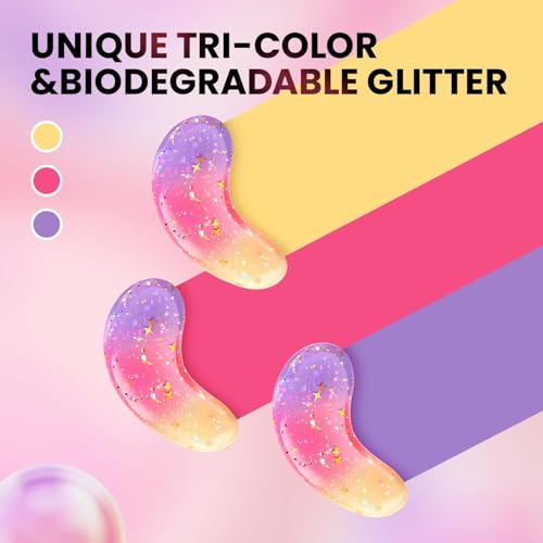 AILEORY Under Eye Patches (24 Pairs) - Tri-color Glitter Eye Gel Pads for Dark Circles, Puffy Eyes, Under eye Bags, Wrinkles | Natural Collagen Under Eye Mask Patches, Gel Under Eye Patches
