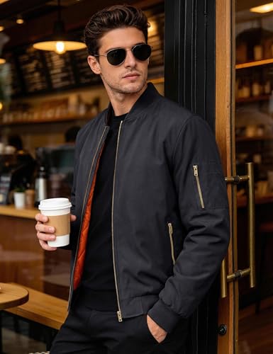 MAGNIVIT Men's Bomber Jacket Station Jacket Active Lightweight Military Outwear