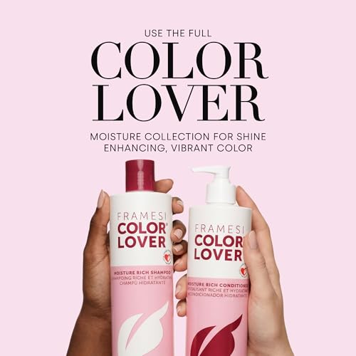 Framesi Color Lover Moisture Rich Conditioner - Hydrating Conditioner for Color Treated Hair - Sulfate Free Conditioner for Dry Hair - Moisturizing Conditioner with Quinoa + Coconut Oil (16.9 fl oz)