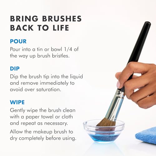 Cinema Secrets Original Blue Vanilla Makeup Brush Cleaner Solution - Professional Cleanser for Makeup Brushes - Quick-Drying, Rinse-Free Formula - Removes Stubborn Waterproof Make Up (16 fl oz)