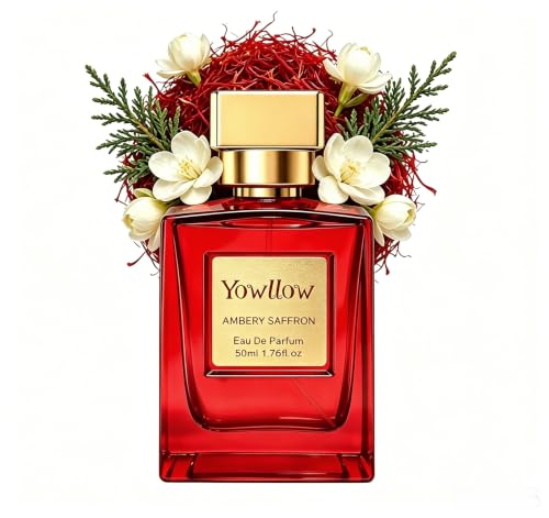 Yowllow- Ambery Saffron- Eau de Parfum- Inspired by Ba.ccarat Rou.ge-1.7 Fl Oz/50ML-Womens Perfume Long Lasting & Pure Fragrance Spray,Vegan & Cruelty-Free