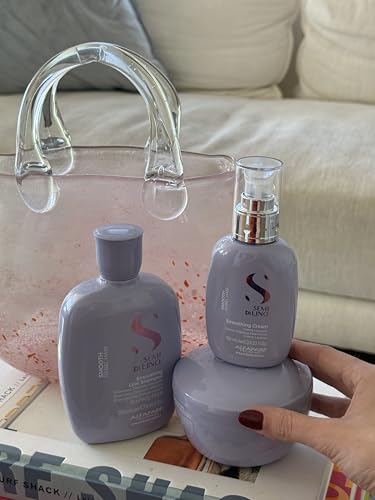 Alfaparf Milano Semi di Lino Smooth Gift Set for Rebel and Frizzy Hair - Sulfate Free Shampoo, Hair Mask and Smoothing Cream - Anti Frizz Control