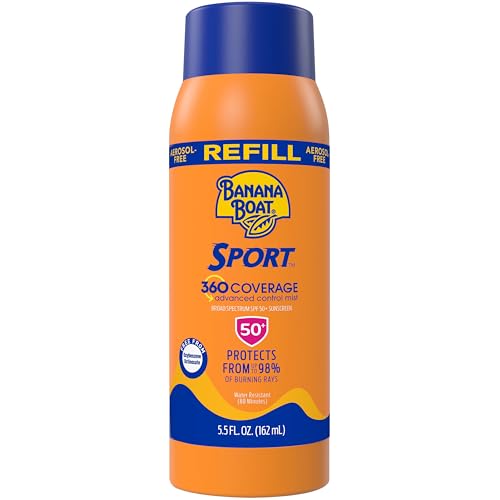 Banana Boat Sport 360 Coverage Sunscreen Mist SPF 50 Refill, 5.5 Fl Oz
