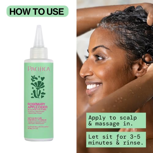 Pacifica Scalp Detox Tonic – Scalp Exfoliator with Glycolic & Salicylic Acid for Clarifying Build Up & Purifying – Infused with Rosemary to Support an Itchy, Dry Head – Vegan & Cruelty-Free – 5 oz