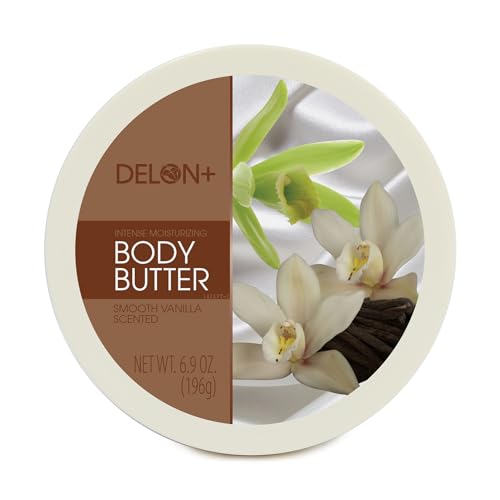 DELON Intense Moisturizing Body Butter, Smooth Vanilla with Shea Butter, 6.9 oz (Pack of 4)