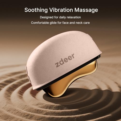 ZDEER GS5 Electric Heated Gua Sha Tool, Red Light Face Massager, Pink