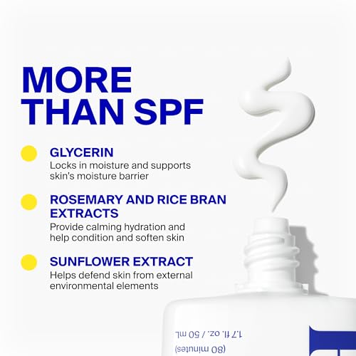 Supergoop! PLAY Everyday Face Lotion SPF 50 - Lightweight, Non-Greasy Formula - Natural Finish - Fragrance Free - Water & Sweat Resistant - All Skin Types - 1.7 fl oz