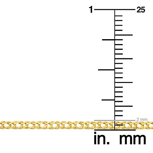 Kooljewelry 10k Yellow Gold Diamond Weave Curb Chain Necklace (16 inch)