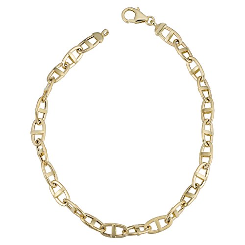 Kooljewelry Mens 14k Yellow Gold Twisted Mariner Bracelet (8.5 inch)