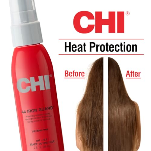 CHI 44 Iron Guard Thermal Protection Spray for Hair, Heat Damage Shield with Ceramic Minerals, Lightweight Styling Spray, Frizz Control & Shine Enhancer, 2 Fl Oz