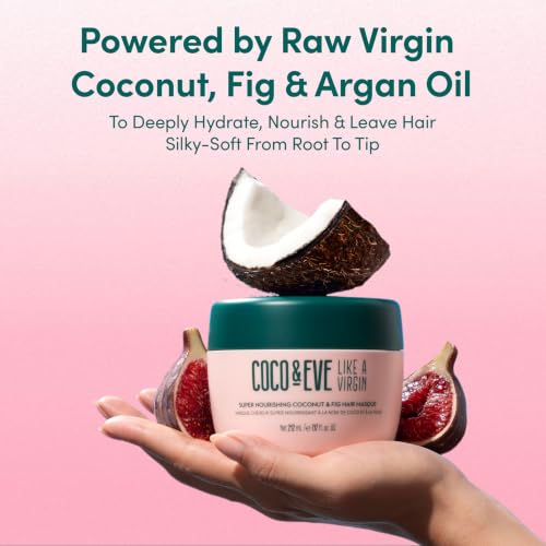 Coco & Eve Like a Virgin Hair Masque - Coconut & Fig Hair Mask for Dry Damaged hair with Shea Butter & Argan Oil for Hair Repair & Hydration | Deep Conditioning Mask Hair Treatment (212 ml)