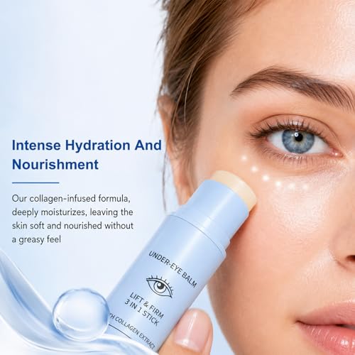 2Pcs Under Eye Balm, Lift & Firm 3-in-1 Multi Balm Stick With Collagen Extract, Eye Care Stick for Dark Circles, Puffiness, and Fine Lines, Hydrating, Smoothing, and Refreshing