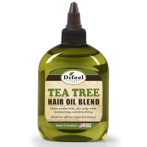 Difeel Tea Tree Hair Oil Blend 7.1 Ounces - Lightweight Hair and Scalp Treatment for Dry Scalp and Hair Care