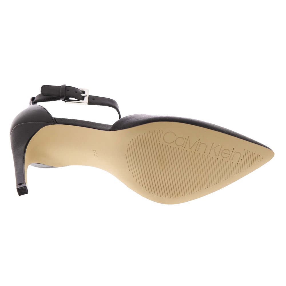 Calvin Klein Women's Hilda Pump, Black Leather, 8.5