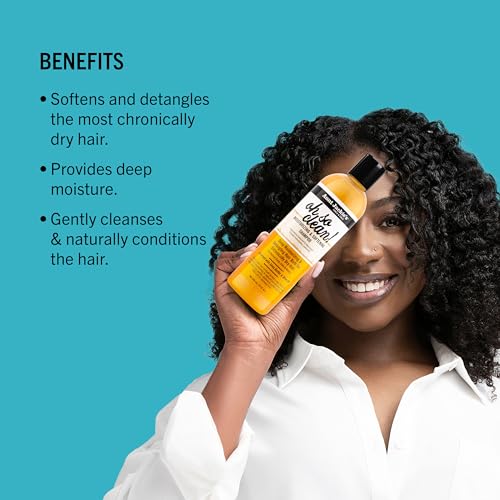 Aunt Jackie's Curls and Coils Oh So Clean Deep Moisturizing and Softening Hair Shampoo for Natural Curls, Coils and Waves, Enriched shea Butter, 12 oz