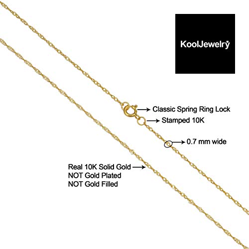 Womens Classic Singapore Chain - 10k Yellow Gold Chain Necklace, Finish