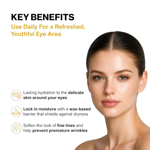 Bee Naturals Queen Bee Best Eye Balm Peeper Keeper - Natural Eye Balm with Vitamin E & 10 Oils - Reduces Crow's Feet, Wrinkles & Fine Lines - Moisturizing Skincare