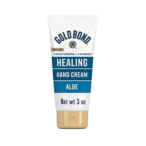 Gold Bond Healing Hand Cream with Aloe, Rich Moisturizer for Dry to Extra Dry Skin, Hydration that Lasts Through Handwashing, Non-Greasy, Dermatologist Tested, Light Scent, 3 Oz On-The-Go Tube