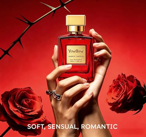 Yowllow- Ambery Saffron- Eau de Parfum- Inspired by Ba.ccarat Rou.ge-1.7 Fl Oz/50ML-Womens Perfume Long Lasting & Pure Fragrance Spray,Vegan & Cruelty-Free
