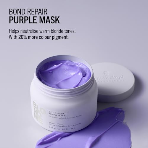 BlondMe Bond Repair Purple Mask for Blonde Hair | Neutralizes Yellow & Brassy Tones | Maintain, Refresh, & Enrich | For Moisturized, Healthy-Looking Cool-Toned Blondes