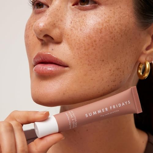 Summer Fridays Lip Butter Balm - Moisturizing Lip Gloss for Instant Shine + Sheer Color - With Nourishing Shea Butter - Everyday Makeup + Skin Care Summer Essentials - Vegan - Vanilla Beige (.5 Oz)