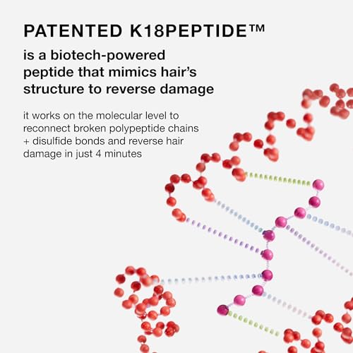 K18 Leave-In Molecular Repair Hair Mask - Peptide Hair Treatment Mask for Bleach, Color, Chemical + Heat Damaged Strands - Immediate + Lasting Damage Reversal in 4 Minutes (0.5 Fl oz)