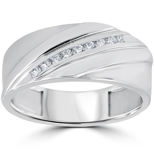 P3 POMPEII3 Pompeii 1/6CT Mens Diamond Ring 10K White Gold - Size 8
