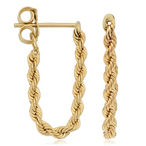 Womens Drop - 10K Gold Rope Dangle Earrings