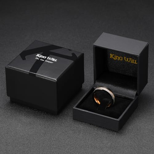 King Will Men Tungsten Rings 14K Gold 6mm Size 8