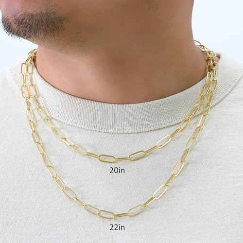 Nuragold 14k Real Yellow Gold 6mm Paperclip Chain Cable Link Necklace - 16"