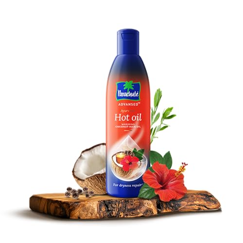 Parachute Advansed Ayurvedic Hot Oil| Warming Coconut Hair Oil with 5 Ayurvedic Ingredients| Fights Frizzy & Dry Hair | Nourishes & Promotes Hair Growth | Indian Hair Oil |10.1 fl. oz.